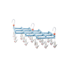 Foldable Telescopic Multifunctional Plastic Clothes Rack