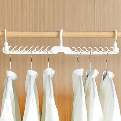 Adorila Space Saving Hangers for Clothes, Closet Organizers and Storage, Portable Folding Clothes Drying Rack with 16 Holes (White)