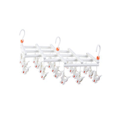 Foldable Telescopic Multifunctional Plastic Clothes Rack