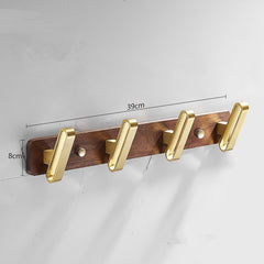 Bathroom Black Walnut Clothes Hooks Free Perforated Row Hooks