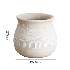 African Elements Cement Decorative Flower Pots Jars Retro Art Planting Trees Soil Culture High-End Gardening Bohemia