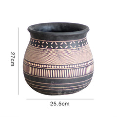 African Elements Cement Decorative Flower Pots Jars Retro Art Planting Trees Soil Culture High-End Gardening Bohemia