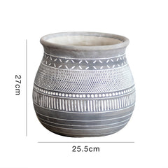 African Elements Cement Decorative Flower Pots Jars Retro Art Planting Trees Soil Culture High-End Gardening Bohemia