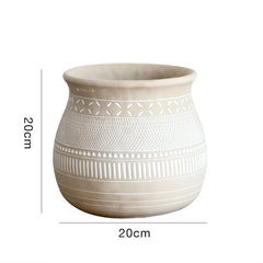 African Elements Cement Decorative Flower Pots Jars Retro Art Planting Trees Soil Culture High-End Gardening Bohemia