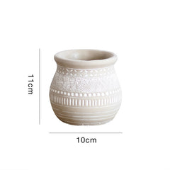 African Elements Cement Decorative Flower Pots Jars Retro Art Planting Trees Soil Culture High-End Gardening Bohemia