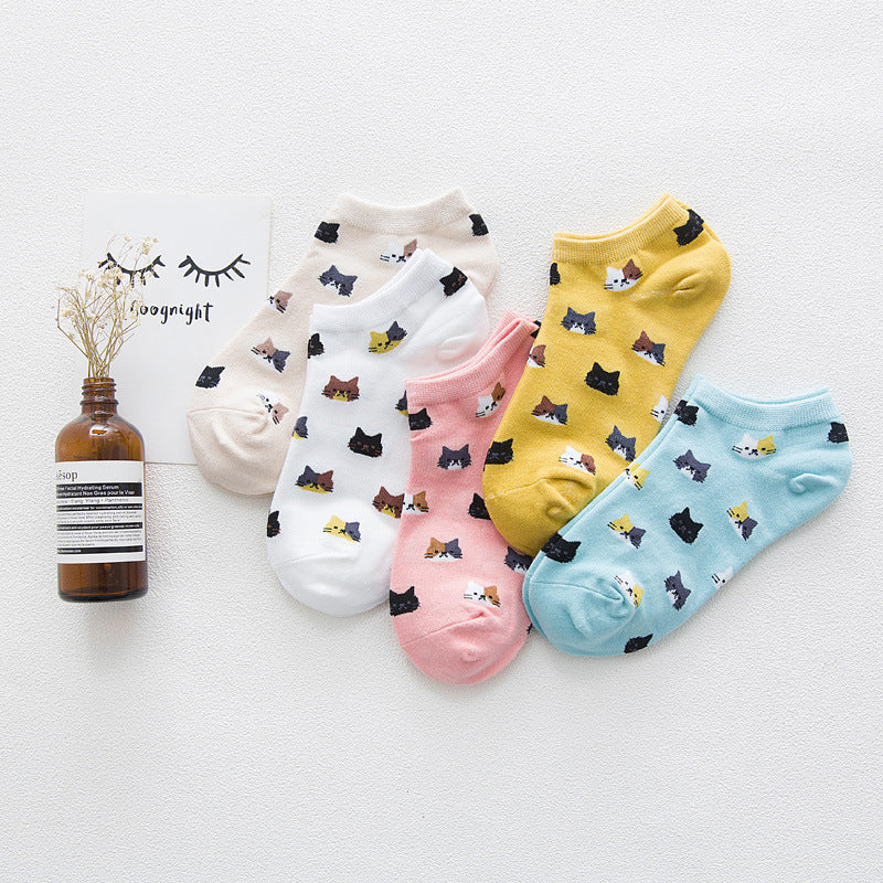 Women's Solid Color Socks Low Cut Shallow Mouth Leisure Boat Socks