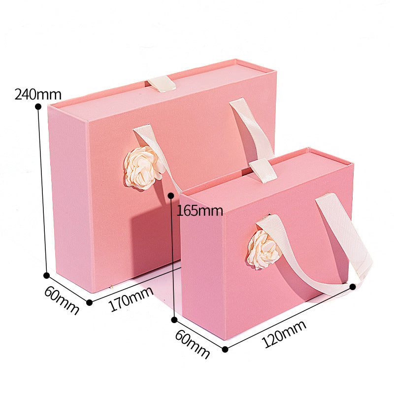 Gift Box Knot Wedding Box With Hand Gift Portable Drawer Gift Box Custom Gift Box