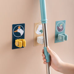 Mop clip bathroom wall hanger cartoon hook