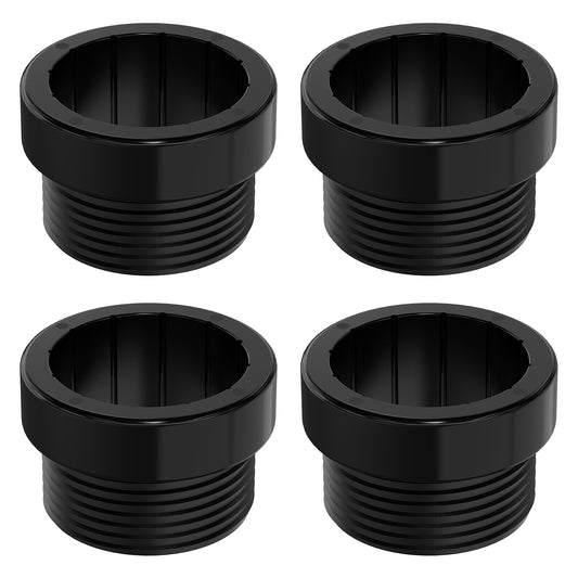 Adorila 4 Pack Pool Umbrella Stabilizer Adapter, Threaded Adapter Sleeves for Outdoor Patio Deck, Umbrella Pole Stabilizer for 1.7" Umbrellas Insert (Black)