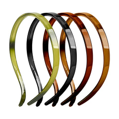 Adorila 4 Pack Plastic Plain Headbands for Women, Headband Designed for Eyewear, Teeth Comb Headbands Hair Bands Headbands