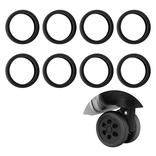 Adorila 8 Pack Luggage Suitcase Wheels Cover, Silicone Heavy Duty Covers for Caster Wheels, Luggage Wheels Cover for Desk Protectors (Black)