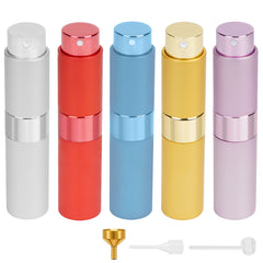 Adorila 5 Pack Atomizer Perfume Spray Bottle for Travel, 8 ml Portable Refillable Perfume Bottles, Empty Pocket Perfume for Women & Men