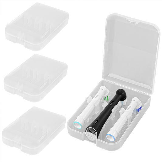 Adorila 4 Pack Electric Toothbrush Heads Case, Portable Toothbrush Replacement Head Storage Box for Travel, Compatible with Philips 4100, 5100, 6100, 6500, 7500, 9300