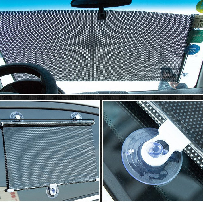 Car Auto Retractable Sun Shade Car Front Rear Side Window Sunshades PVC Auto Glass Window Sun Shade Anti-UV Protection Sun Visor
