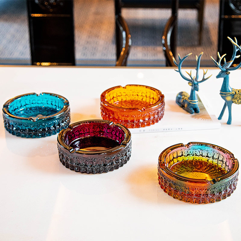 Colorful Glass Ashtray Round Ashtray Ornaments