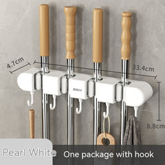 Mop Clip Hook Wall Hanging Free Punch Mop Rack Bathroom Mop Storage Hook Mop Rack Fixed Buckle