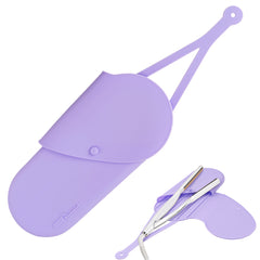 Adorila Silicone Insulation Mat & Pouch for Curling Iron, Portable Travel Hanging Curling Iron Storage Bagging, Suitable for Hair Straighteners, Curling Irons (Purple)