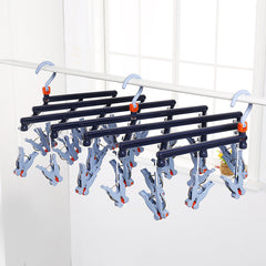 Foldable Telescopic Multifunctional Plastic Clothes Rack