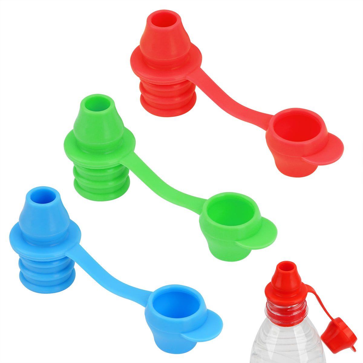 Adorila 3 Pack Silicone Bottles Top Spout, Water Bottle Spout Adapter Replacement for Kids and Adults, No Spill Water Bottle Cap