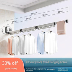 Suction Cup Folding Clothes Hanger Indoor Home Balcony Aluminum Retractable Drying Rack No Punching Folding Clothes Hanger