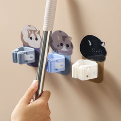 Self-adhesive Mop Clip Broom Storage Bathroom Mop Holder