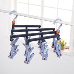 Foldable Telescopic Multifunctional Plastic Clothes Rack