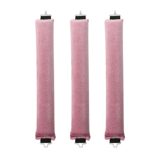 Adorila 3 Pack Heatless Curls Hair Curler, Flexible Satin Heatless Long Hair Rollers, Soft DIY Wave Hair Rollers Styling Tool for Long Medium Hair Curls (Dark Pink)