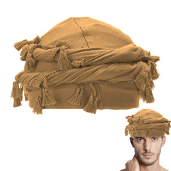 Adorila Cotton Durag Satin Lined Halo Turban Wraps, Unique Design Turban for Men & Women, Tassel Beanie for Causal Life (Yellow)