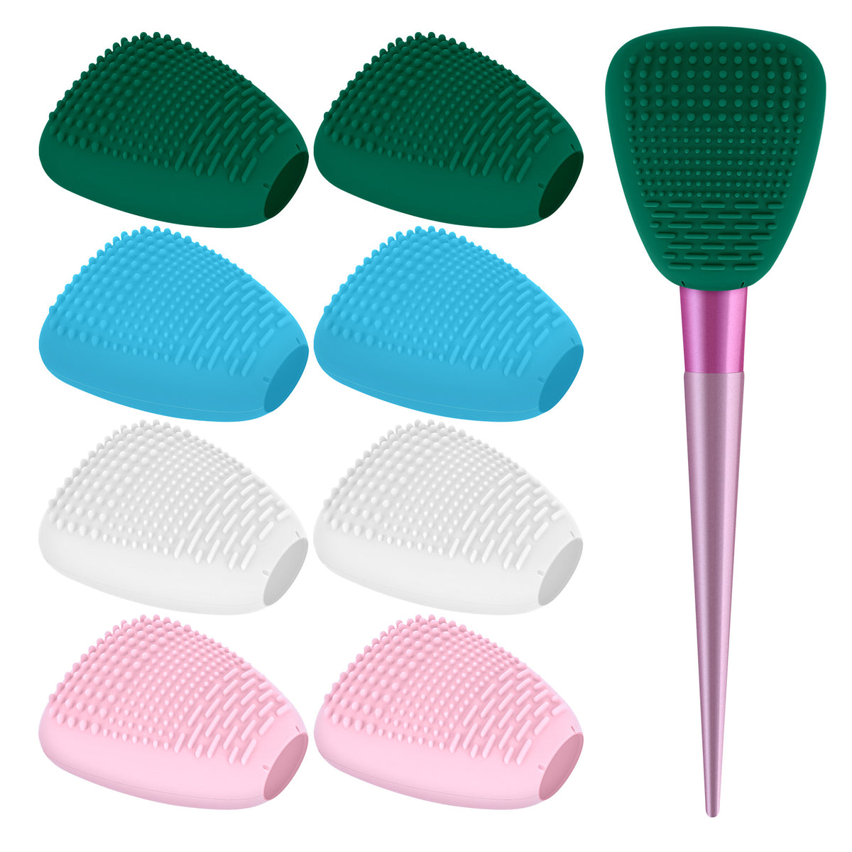 Adorila 8 Packs Silicone Makeup Brush Covers for Travel, Reusable Brush  Holders with Cleaning Pad, Cosmetic Brush Protector Organizer