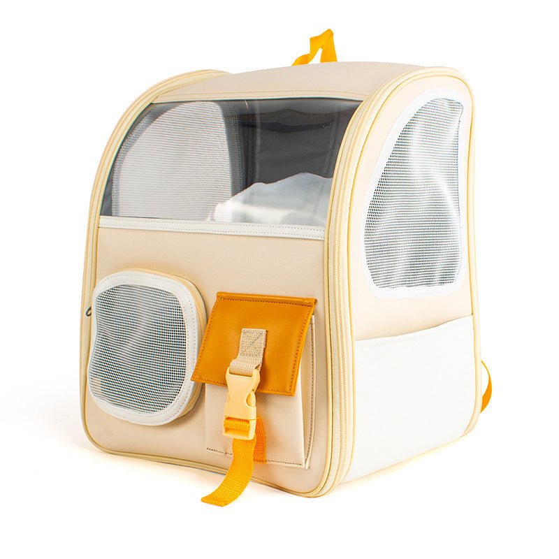 Go Out Portable Transparent Backpack Pet Travel Space Bag Breathable Leather Cat Supplies