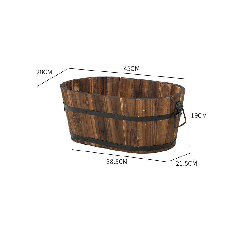 Antiseptic Preservative Wood Pots Oval