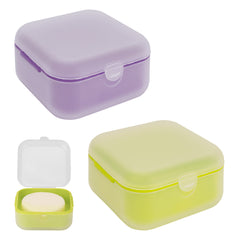 Adorila 2 Pack Small Travel Soap Case with Lid, Leak-Proof Soap Container with Perforation, Portable Soap Box for Bathroom (Yellow, Pink)