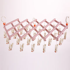 Foldable Telescopic Multifunctional Plastic Clothes Rack