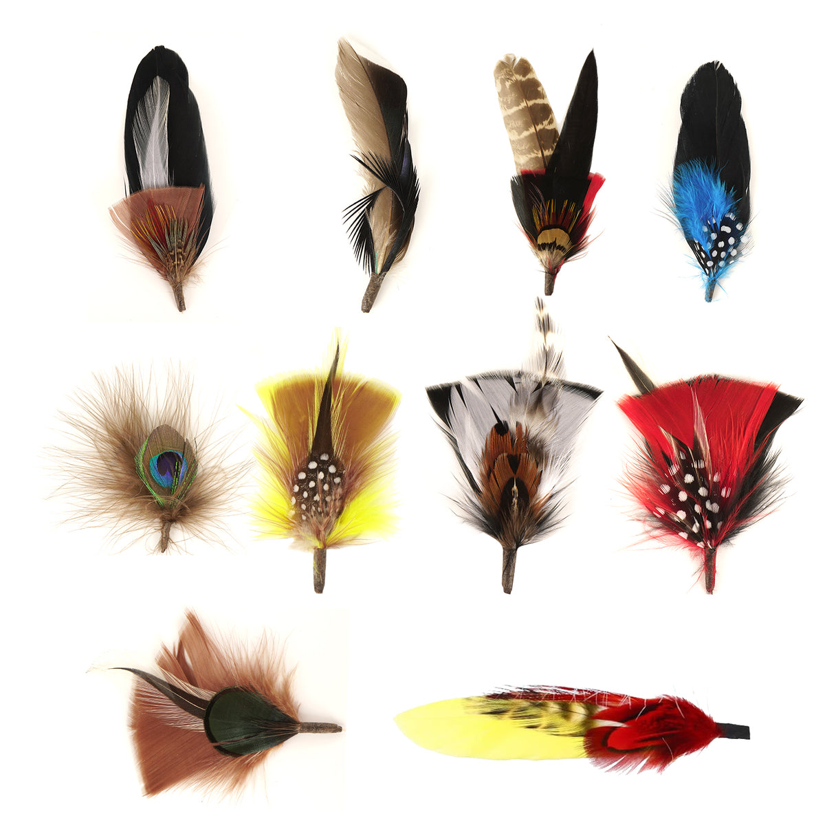 Adorila 10 Pack Hat Feathers, Small Feathers for Cowboy Hats, Colorful Natural Feathers for DIY Craft Accessories Decorations