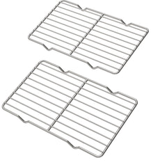 Adorila 2 Pack Cooling Rack for Baking, Stainless Steel Heavy Duty Wire Rack Baking Rack, 8.5" x 5.3" Roasting Drying Rack for Small Toaster Oven