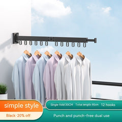 Balcony Wall-mounted Folding Clothes Hanger Indoor Invisible Telescopic Clothes Rail Drying Rack Quilt Fantastic