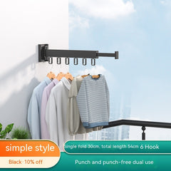 Balcony Wall-mounted Folding Clothes Hanger Indoor Invisible Telescopic Clothes Rail Drying Rack Quilt Fantastic