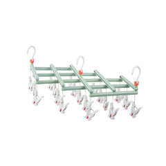 Foldable Telescopic Multifunctional Plastic Clothes Rack