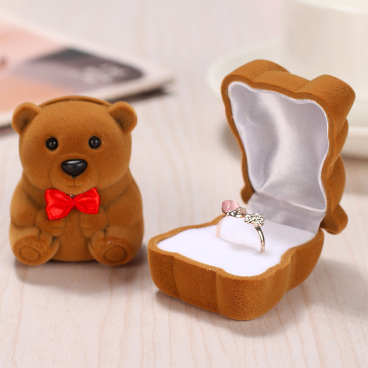 Jewelry Box Jewelry Packaging Box Flocking Box Bear Jewelry Box Gift Ring Box