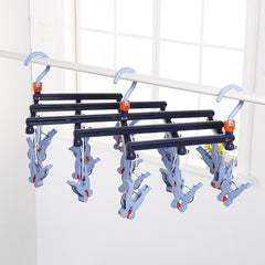 Foldable Telescopic Multifunctional Plastic Clothes Rack