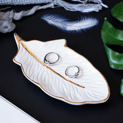 Porcelain Plate Creative Feather Crafts Jewelry Plate