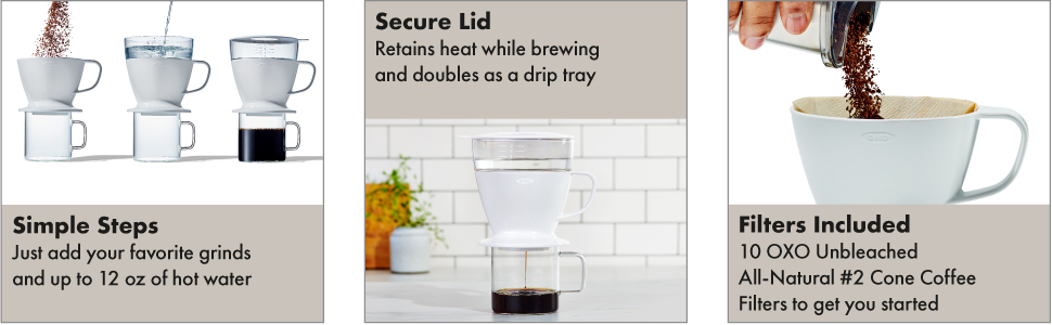 OXO BREW Pour-Over Coffee Maker with Water Tank