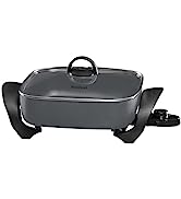 West Bend Electric Skillet, Family-Sized 3-Inch Deep with Diamond Shield Scratch-Resistant Non-St...