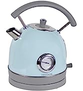 West Bend Electric Kettle Retro-Styled Stainless Steel 1500 Watts with Auto-Shutoff & Boil-Dry Pr...