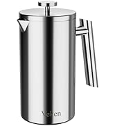 Veken French Press Coffee Tea Maker 34 Ounce 1 Liter, Double Wall Vacuum Insulated Stainless Stee...