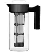 Lalord Cold Brew Coffee Maker - 42 oz Borosilicate Glass Coffee Pitcher, Iced Coffee Maker and Te...