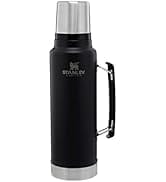 Stanley Classic Vacuum Insulated Wide Mouth Bottle, Matte Black - BPA-Free 18/8 Stainless Steel T...