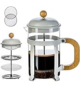 PARACITY French Press Coffee/Tea Maker 27 OZ with 2 Replaceable Filter, Camping Large Coffee/Tea ...
