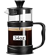 PARACITY French Press Coffee Maker 34oz, Coffee Press with 3 Filters Screen, Camping French Press...
