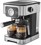 JASSY Espresso Maker,20 Bar Cappuccino Maker with Milk Frother Wand,Compact Semi-Auto Espresso Ma...